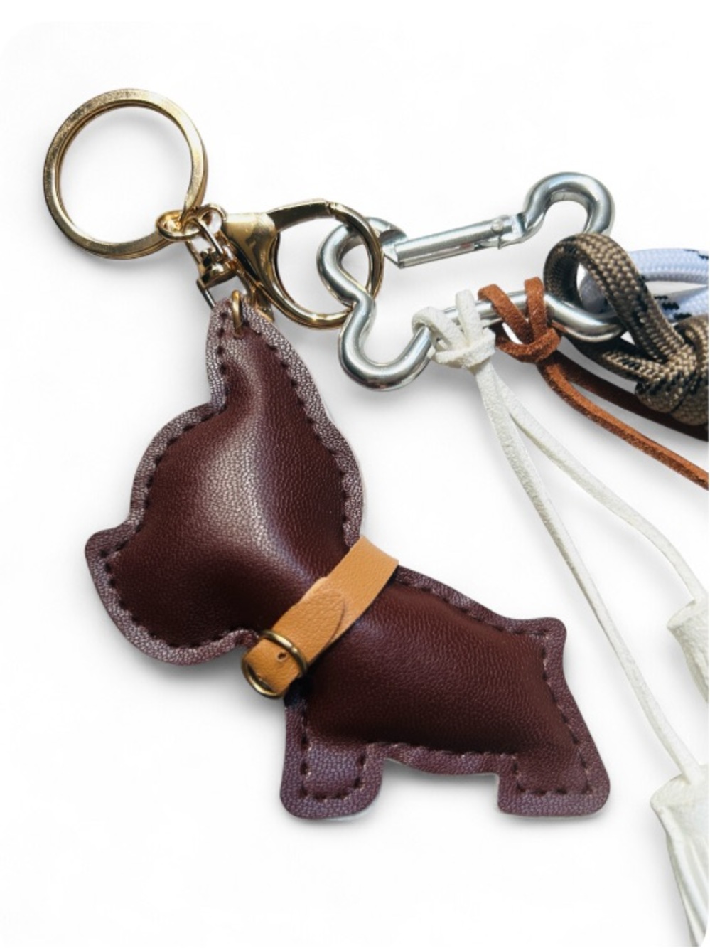 🐶 French Bull Dog Keychain Charm Dark Brown NWT - Picture 3 of 9